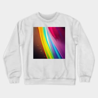 Liquid Colors Flowing Infinitely - Heavy Texture Swirling Thick Wet Paint - Abstract Inspirational Rainbow Drips Crewneck Sweatshirt